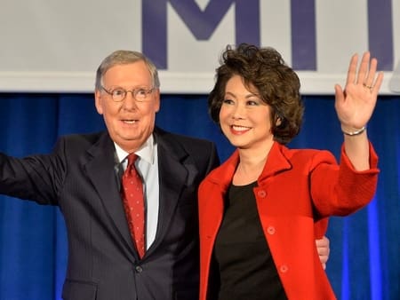 Elaine Chao with her spouse, Mitch, the longest-serving U.S. senator for Kentucky